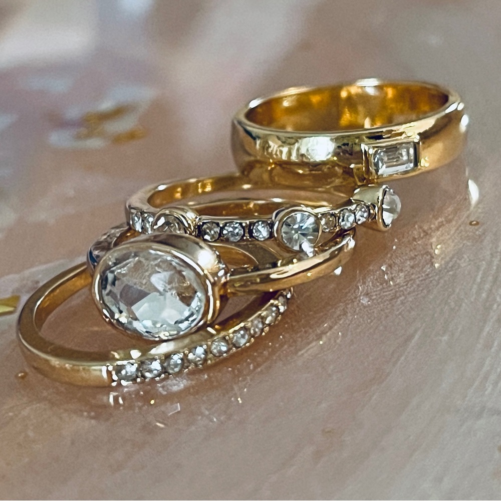 Rhinestone Stackable Ring Set - Picture 8 of 12